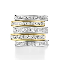 (F / Si2) Womens 1 CT. T.W. Lab Grown White Diamond 10K Gold Anniversary Band