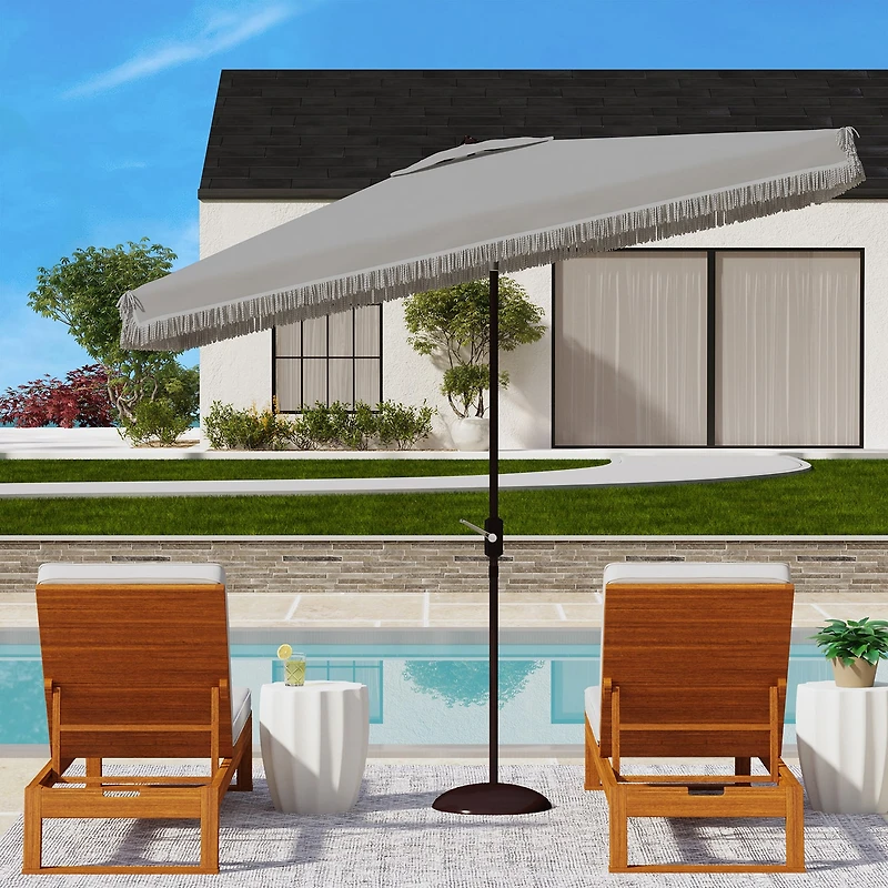 Safavieh Milan Fringe Patio Collection Umbrella