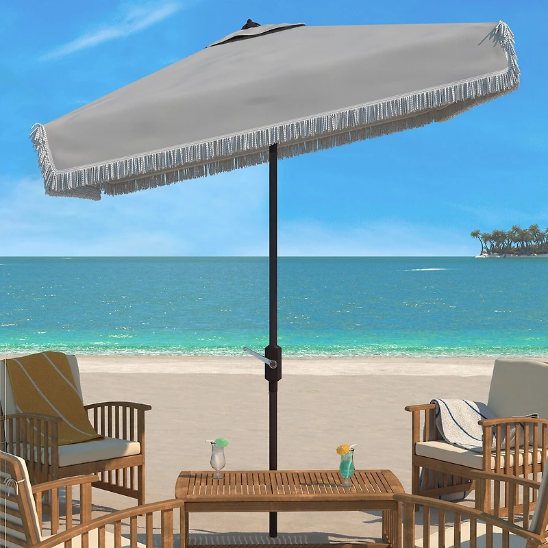 Safavieh Milan Fringe Collection Patio Umbrella