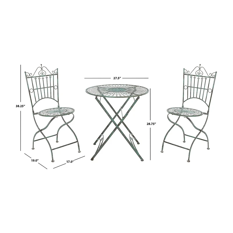 Safavieh Belen Patio Collection 3-pc. Bistro Set Folding