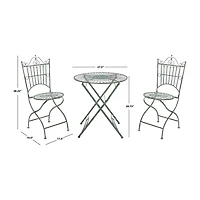 Safavieh Belen Patio Collection 3-pc. Bistro Set Folding