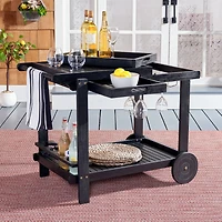 Safavieh Orland Patio Collection Wood-Top Serving Cart