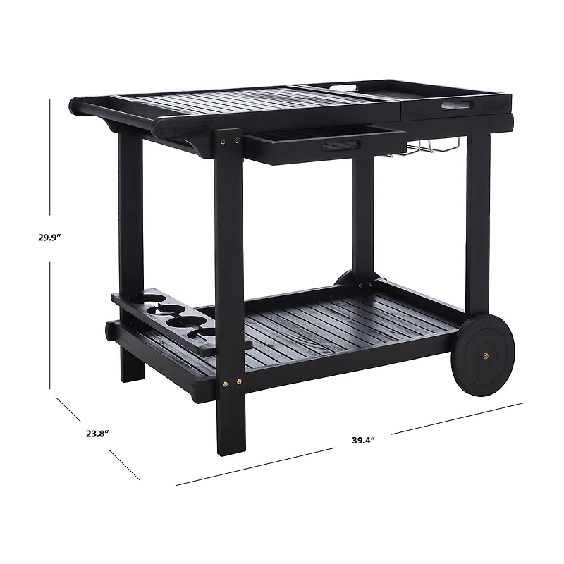 Safavieh Orland Patio Collection Wood-Top Serving Cart