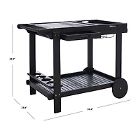 Safavieh Orland Patio Collection Wood-Top Serving Cart
