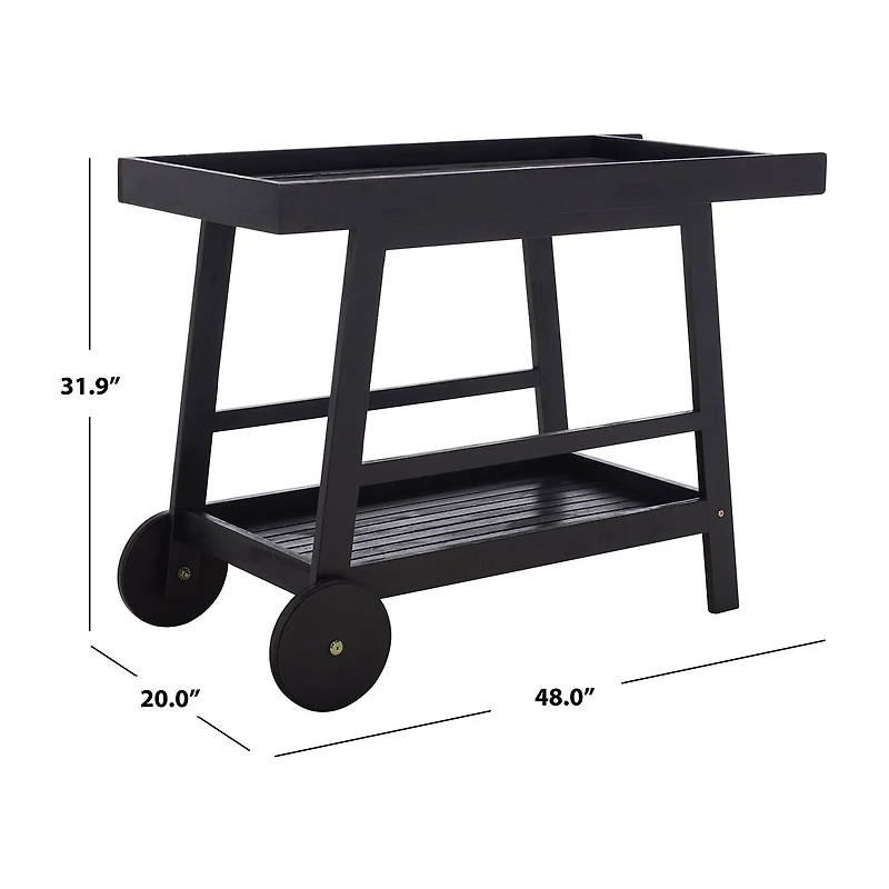 Safavieh Renzo Patio Collection Wood-Top Serving Cart