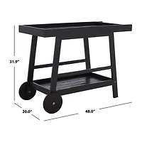 Safavieh Renzo Patio Collection Wood-Top Serving Cart