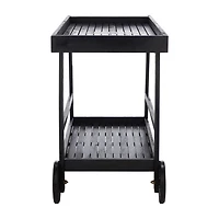 Safavieh Renzo Patio Collection Wood-Top Serving Cart