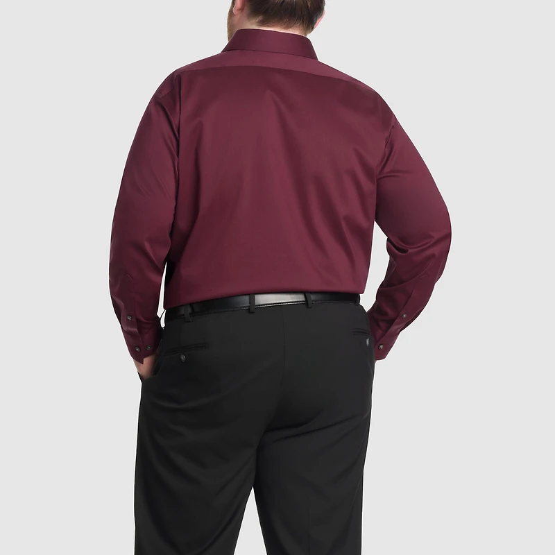 Van Heusen Ultra Flex Big And Tall Mens Regular Fit Stretch Fabric Wrinkle Free Long Sleeve Dress Shirt