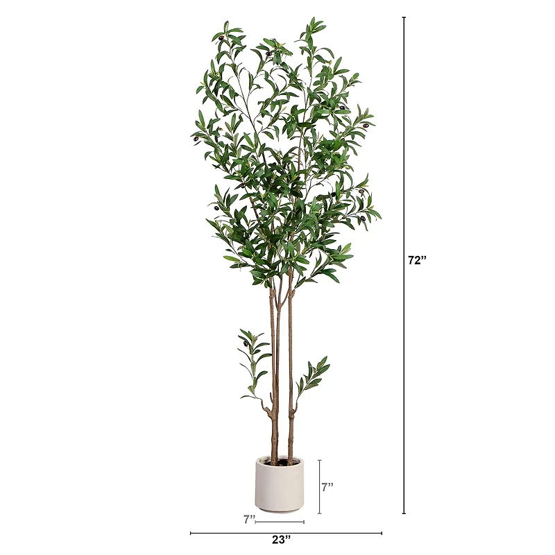 Nearly Natural 6ft. Green Minimalist Olive Indoor Artificial Tree