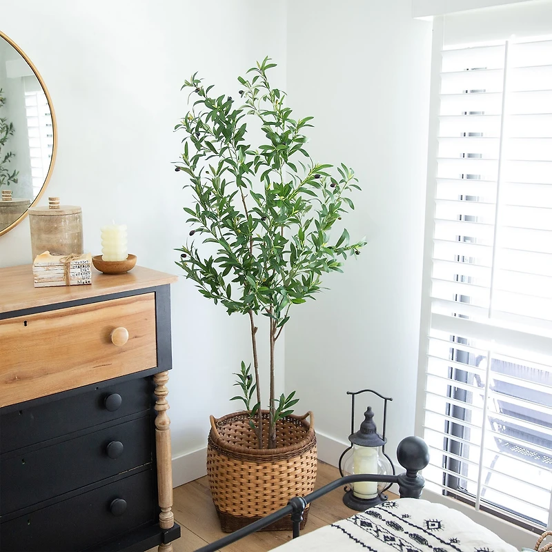 Nearly Natural 6ft. Green Minimalist Olive Indoor Artificial Tree