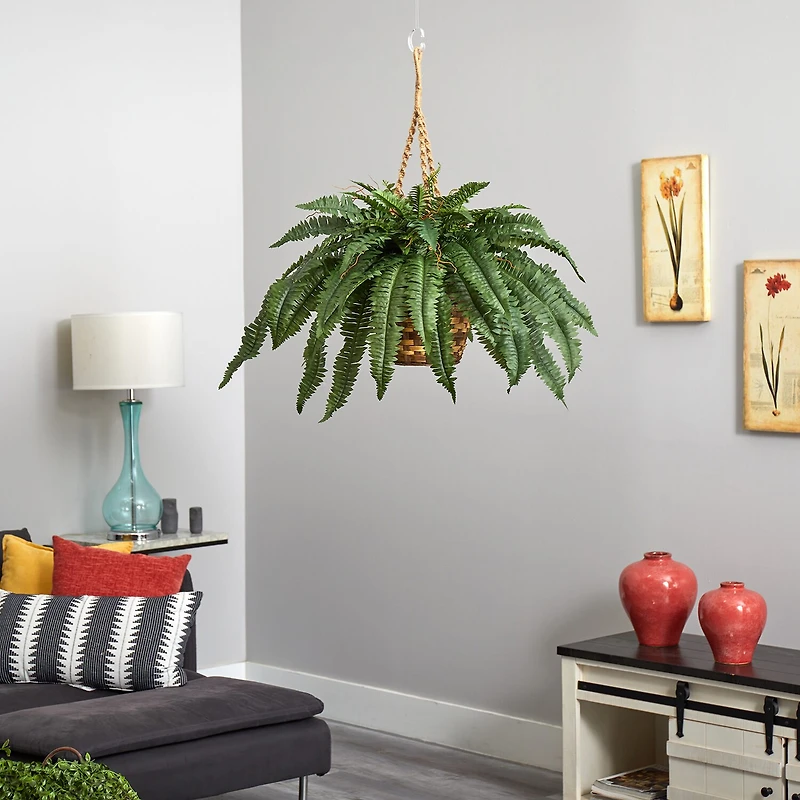 Nearly Natural 22in Green Fern Artificial Plant