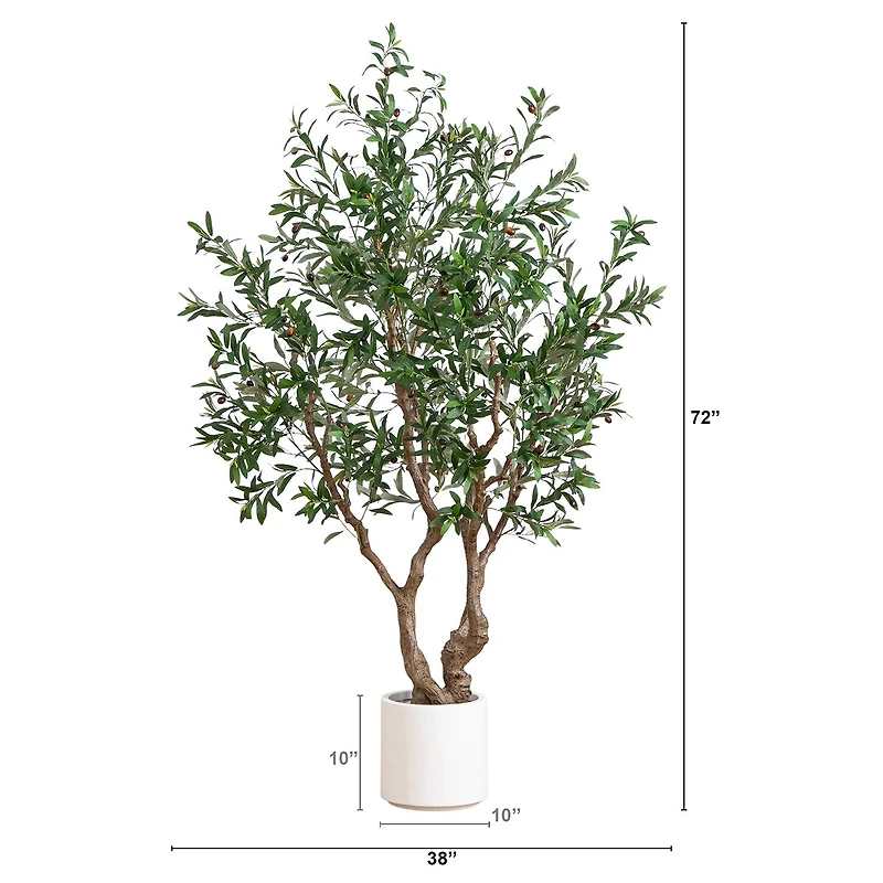 Nearly Natural 6ft. Green Grand Olive Indoor Artificial Tree