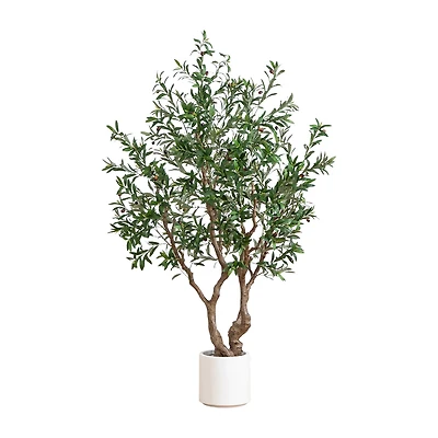 Nearly Natural 6ft. Green Grand Olive Indoor Artificial Tree