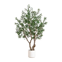 Nearly Natural 6ft. Green Grand Olive Indoor Artificial Tree