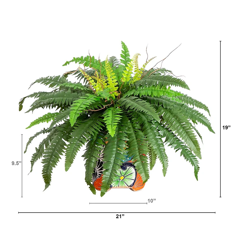 Nearly Natural 19in Green Boston Fern Artificial Plant