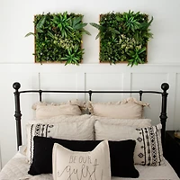 Nearly Natural 20in. X 20in. Green Lighted Queensland Rainforest Wall Panel Artificial Plant