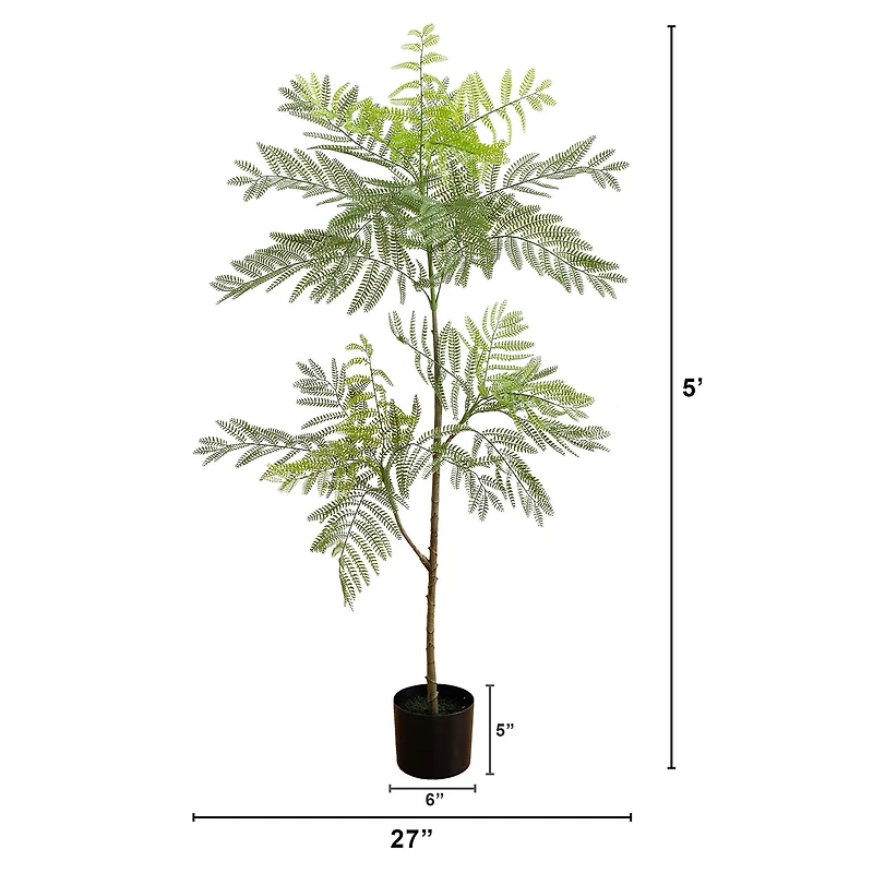 Nearly Natural 5ft. Green Minimalist Jacaranda Artificial Plant