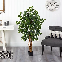Nearly Natural 4ft. Green Ficus Indoor Artificial Tree