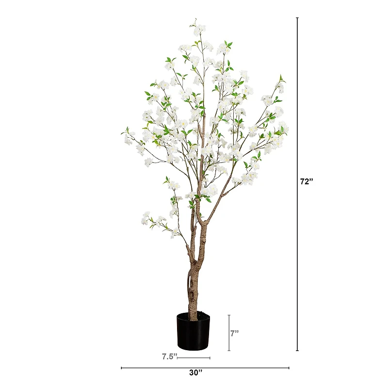 Nearly Natural 6ft. Green Deluxe Cherry Blossom Indoor Artificial Tree