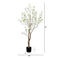 Nearly Natural 6ft. Green Deluxe Cherry Blossom Indoor Artificial Tree