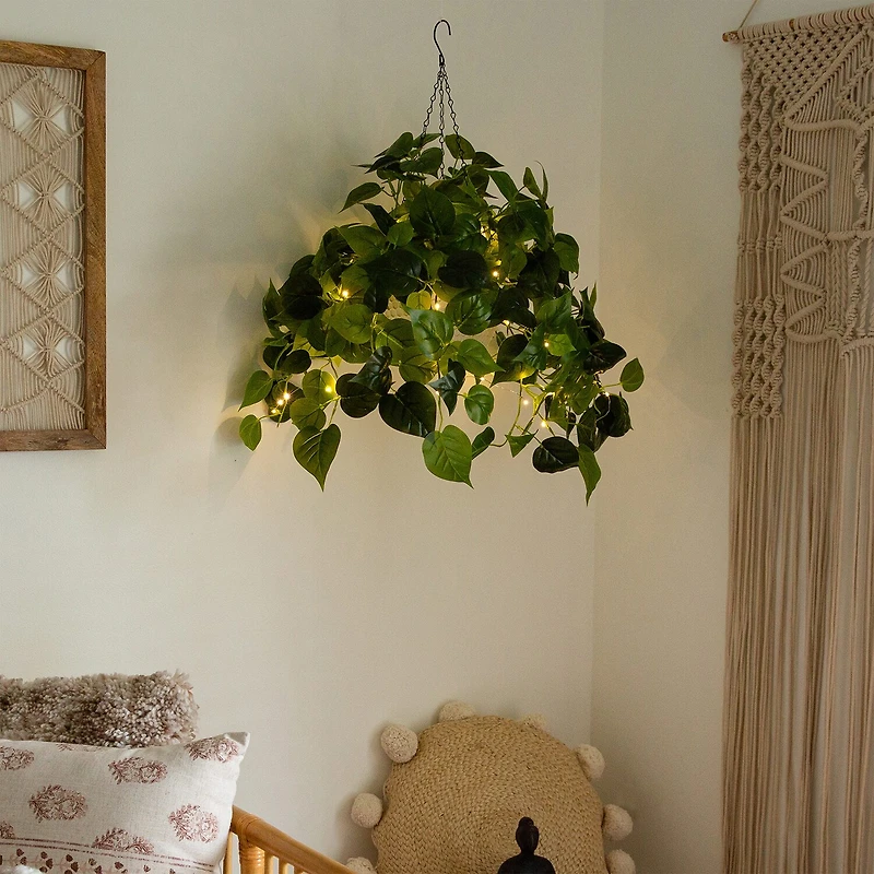 Nearly Natural 24in. Green Lighted Philodendron Artificial Plant