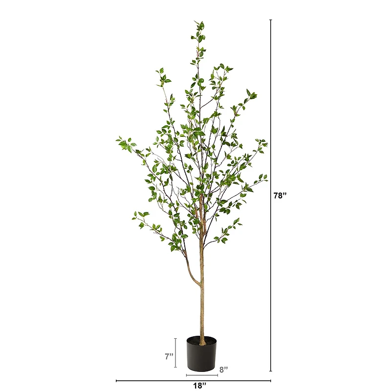 Nearly Natural 6.5ft. Green Citrus Indoor Artificial Tree