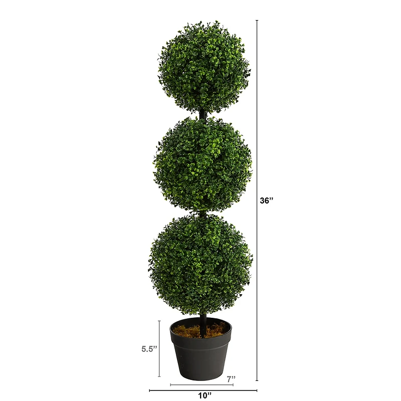 Nearly Natural 3ft. Green Boxwood Topiary