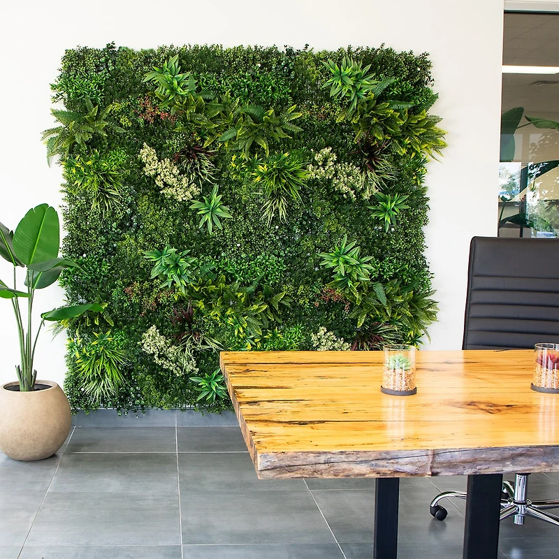 Nearly Natural 40in. X 40in. Green Amazon Rainforest Wall Panel Artificial Plant