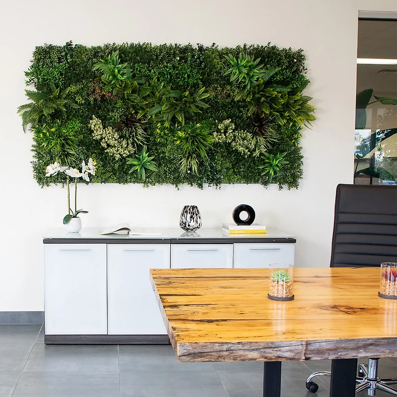 Nearly Natural 40in. X 40in. Green Amazon Rainforest Wall Panel Artificial Plant