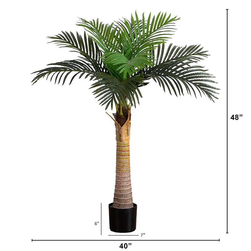 Nearly Natural 4ft. Green Coconut Palm Indoor Artificial Tree