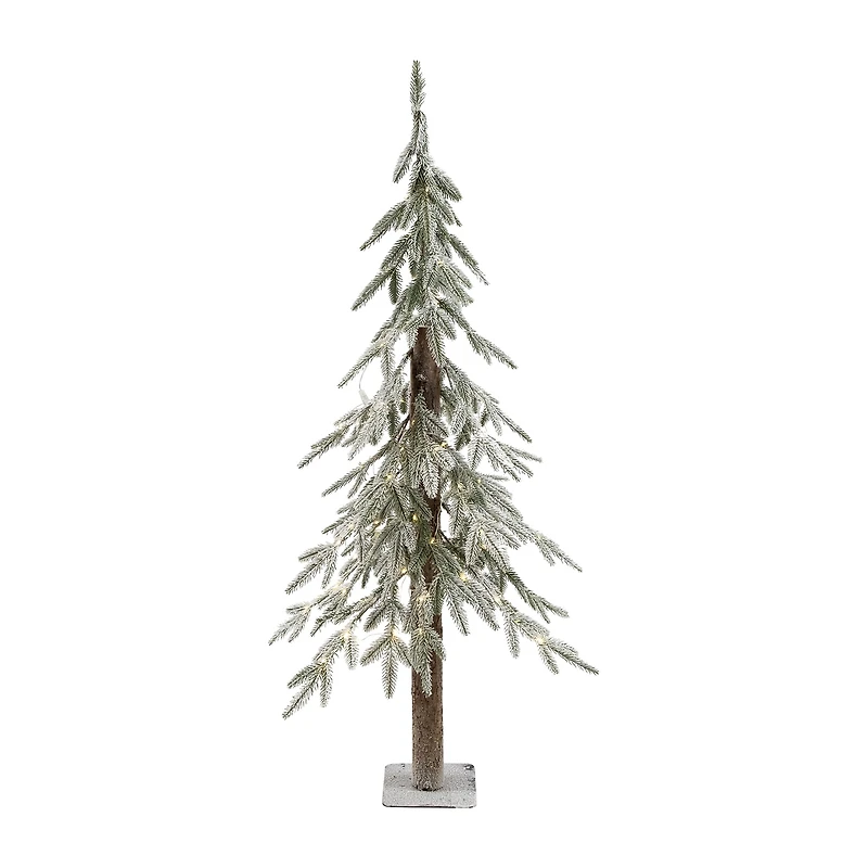 Northlight 4ft Prelit Alpine Flocked Artificial Clear Led Lights 4 Foot Pine Christmas Tree