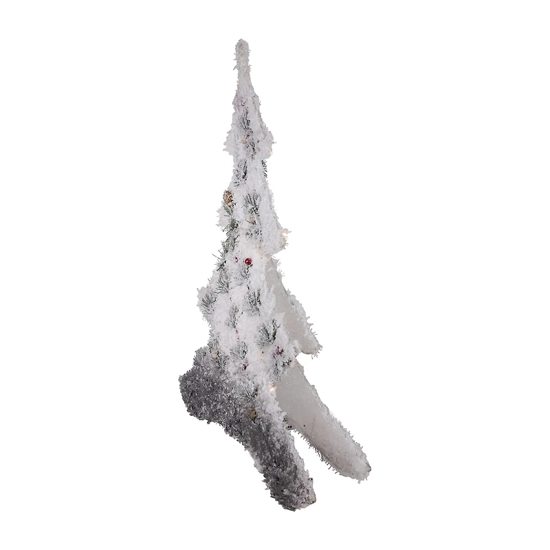Northlight 28" Led Lighted 2d Tinsel And Pine 2 Foot Pine Christmas Tree
