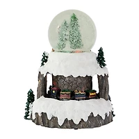 Northlight 9" Led Lighted Animated And Musical Snowman And Train Christmas Snow Globe