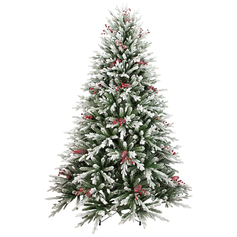 Northlight 7ft Flocked Grove Fir Full 6 1/2 Foot Flocked Pine Christmas Tree