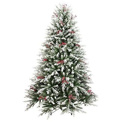 Northlight 7ft Flocked Grove Fir Full 6 1/2 Foot Flocked Pine Christmas Tree