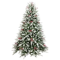 Northlight 7ft Flocked Grove Fir Full 6 1/2 Foot Flocked Pine Christmas Tree