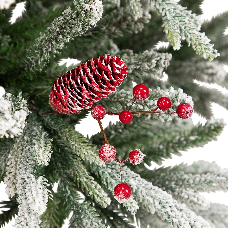 Northlight 7ft Flocked Grove Fir Full 6 1/2 Foot Flocked Pine Christmas Tree