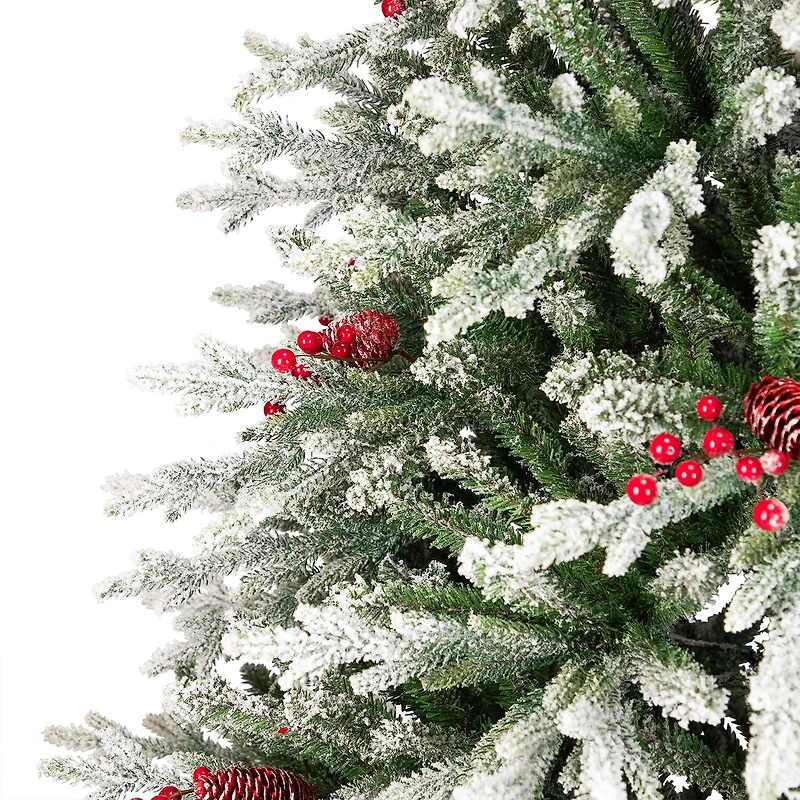 Northlight 7ft Flocked Grove Fir Full 6 1/2 Foot Flocked Pine Christmas Tree