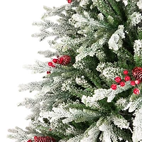 Northlight 7ft Flocked Grove Fir Full 6 1/2 Foot Flocked Pine Christmas Tree