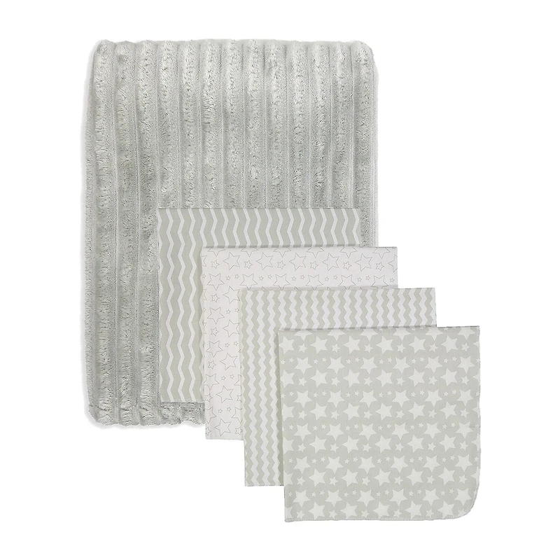 3 Stories Trading Company Baby Striped Blanket And 4 Receiving Blankets