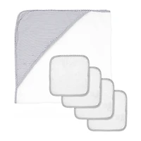 3 Stories Trading Company Baby Hooded Bath Towel With 4 Wash Cloths 5-pc.