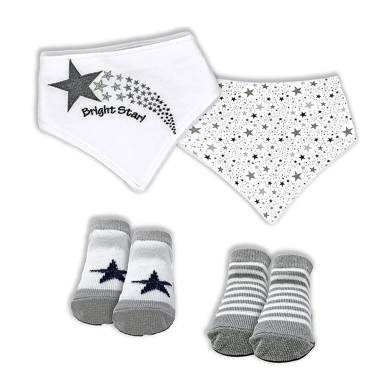 3 Stories Trading Company Baby Girls Bibs And Socks Set 8-pc.