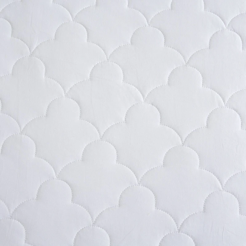 Sleep Philosophy All Natural Cotton Percale Quilted Mattress Pad with Spandex Snug-on Slip Fit Skirt
