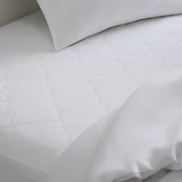 Sleep Philosophy All Natural Cotton Percale Quilted Mattress Pad with Spandex Snug-on Slip Fit Skirt