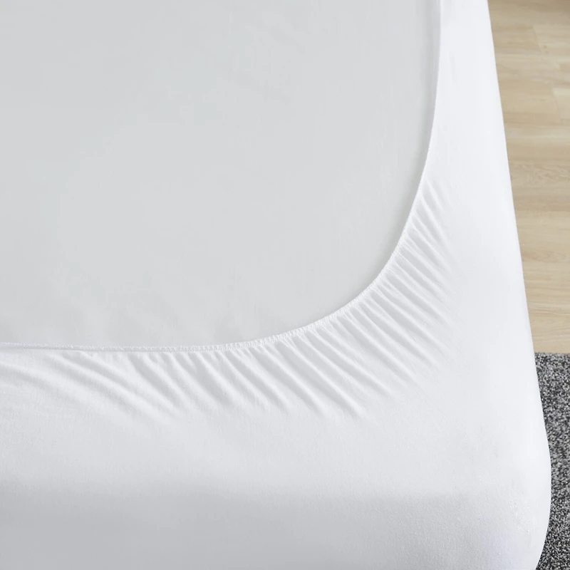 Sleep Philosophy All Natural Cotton Percale Quilted Mattress Pad with Spandex Snug-on Slip Fit Skirt