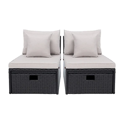 Pramla  4-pc. Patio Lounge Chair and Ottoman Set