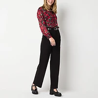 by&by Womens Juniors Wide Leg High Rise Trouser