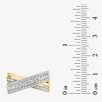 Womens 3/4 CT. T.W. Lab Grown White Diamond 10K Gold Crossover Band