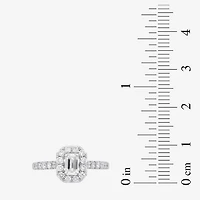 Signature By Modern Bride (H-I / Si2) Womens 1 CT. T.W. Lab Grown White Diamond 10K Gold Side Stone Halo Engagement Ring