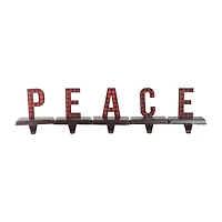 Northlight 6" Buffalo Plaid “Peace" Christmas Stocking Holder